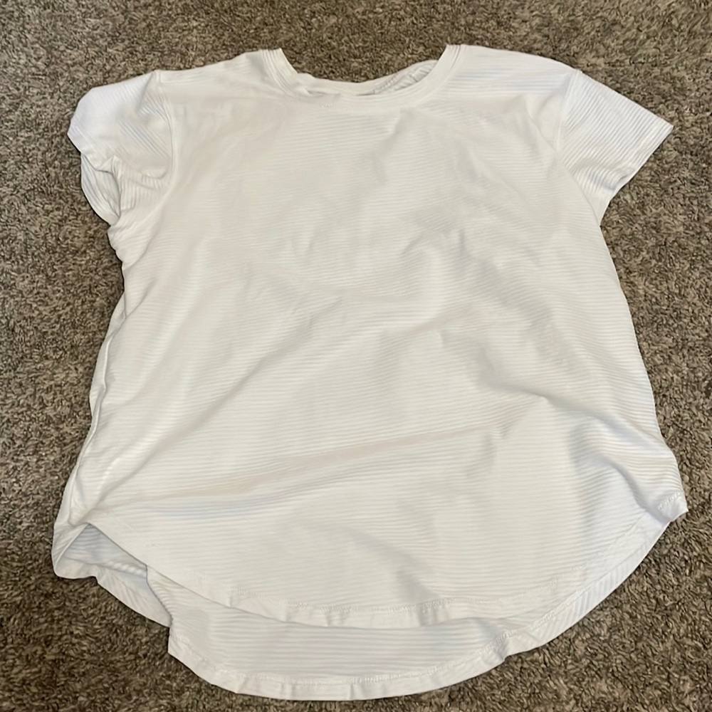 White Short/loose but tight shirt. Short short sleeves